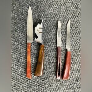 MCM Lucite Mixed lot of knives and flatware kitchen utensils